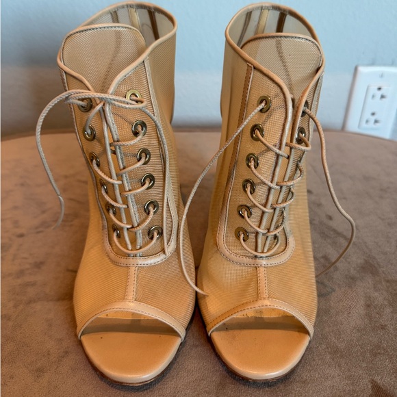 Christian Louboutin Lace-Up Peep-Toe Booties - Size 39.5 - Picture 2 of 5